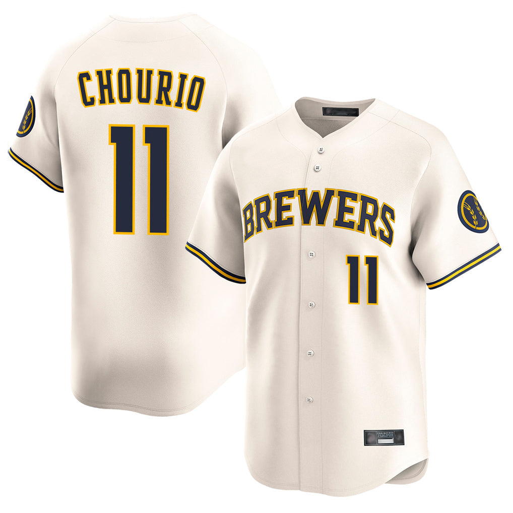 Kooe M.Brewers #11 Jackson Chourio Player Cream Home Limited Game Stitched Jerseys