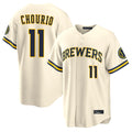 Kooe M.Brewers #11 Jackson Chourio Player Cream Home Limited Stitched Jerseys