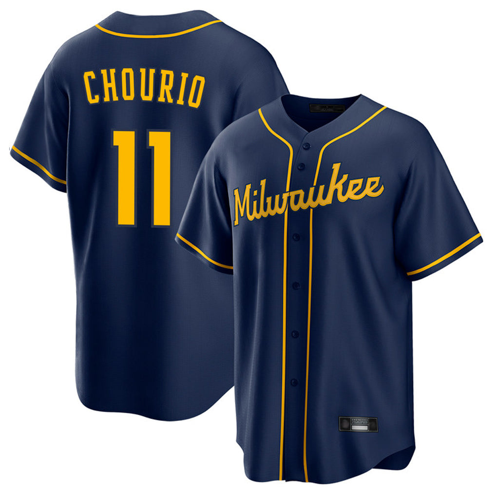 Kooe M.Brewers #11 Jackson Chourio Player Navy Home Game Stitched Jerseys