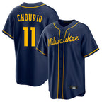 Kooe M.Brewers #11 Jackson Chourio Player Navy Home Game Stitched Jerseys