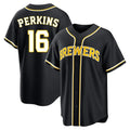 Kooe M.Brewers #16 Blake Perkins Player Black Fashion Out Home Game Stitched Jerseys