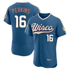 Kooe M.Brewers #16 Blake Perkins Player Blue 2026 City Connect Home Limited Elite Stitched Jerseys