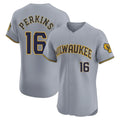 Kooe M.Brewers #16 Blake Perkins Player Gray Home Limited Elite Stitched Jerseys