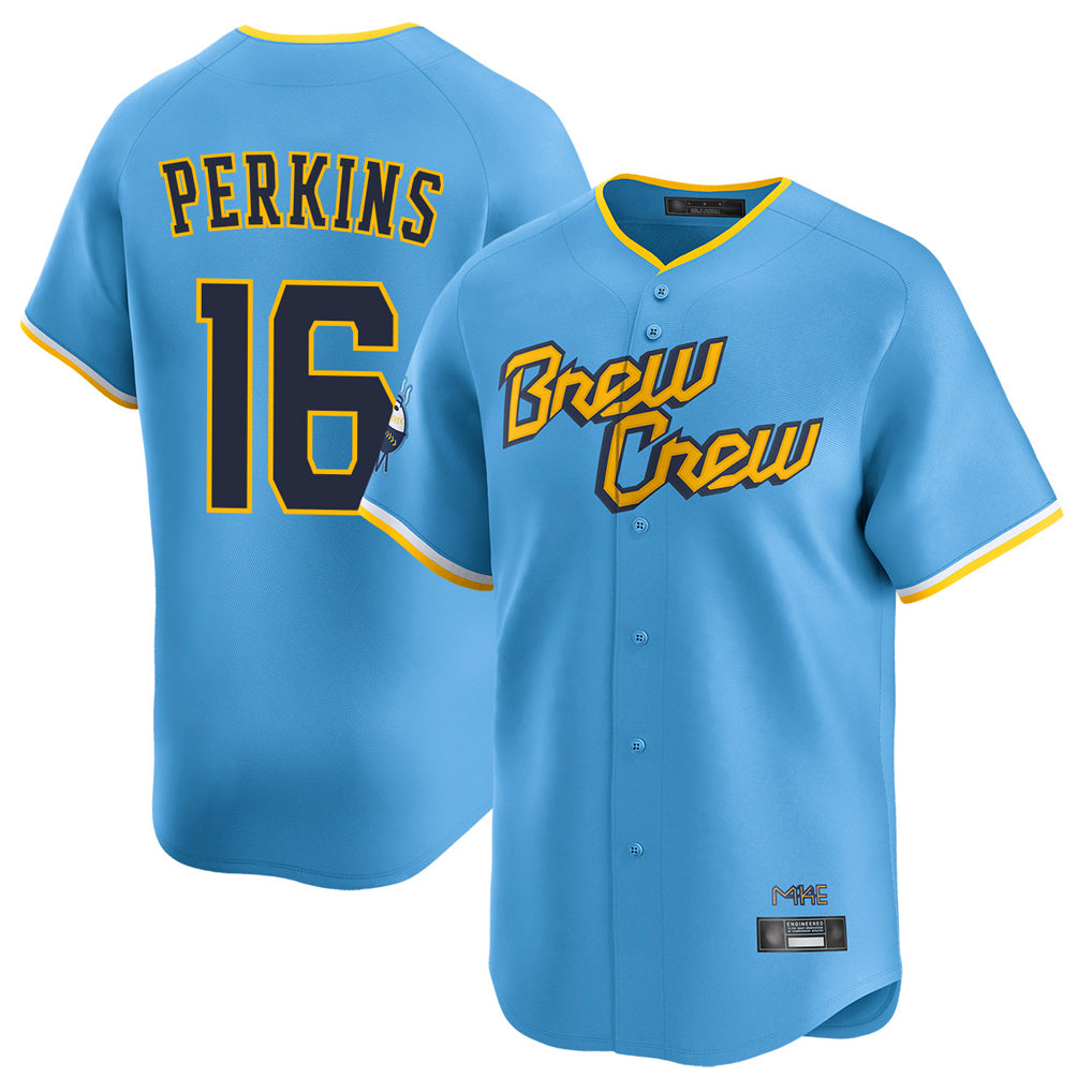 Kooe M.Brewers #16 Blake Perkins Player Light Blue City Connect Home Limited Stitched Jerseys