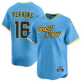 Kooe M.Brewers #16 Blake Perkins Player Light Blue Road Stadium Game Stitched Jerseys