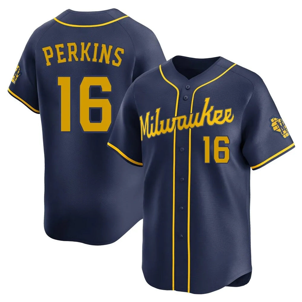 Kooe M.Brewers #16 Blake Perkins Player Navy Home Limited Stitched Jerseys