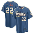 Kooe M.Brewers #22 Christian Yelich Player Blue 2026 City Connect Home Game Stitched Jerseys