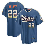 Kooe M.Brewers #22 Christian Yelich Player Blue 2026 City Connect Home Game Stitched Jerseys