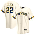 Kooe M.Brewers #22 Christian Yelich Player Cream Home Game Stitched Jerseys