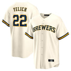 Kooe M.Brewers #22 Christian Yelich Player Cream Home Game Stitched Jerseys