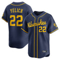 Kooe M.Brewers #22 Christian Yelich Player Navy Home Limited Stitched Jerseys