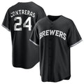 Kooe M.Brewers #24 William Contreras Player Black Game Home Stitched Jerseys