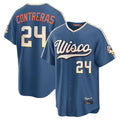 Kooe M.Brewers #24 William Contreras Player Blue 2026 City Connect Home Game Stitched Jerseys
