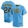 Kooe M.Brewers #24 William Contreras Player Light Blue City Connect Home Limited Stitched Jerseys
