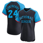 Kooe M.Brewers #24 William Contreras Player Navy Limited National League All-Star Home Limited Elite Stitched Jerseys