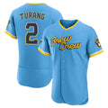 Kooe M.Brewers #2 Brice Turang Player Light Blue City Connect Home Limited Elite Stitched Jerseys