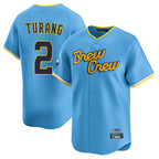 Kooe M.Brewers #2 Brice Turang Player Light Blue City Connect Home Limited Stitched Jerseys