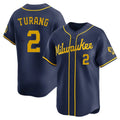 Kooe M.Brewers #2 Brice Turang Player Navy Home Limited Stitched Jerseys