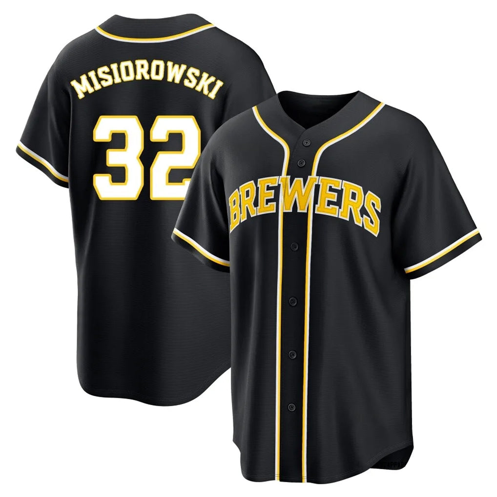 Kooe M.Brewers #32 Jacob Misiorowski Player Black Fashion Out Home Game Stitched Jerseys