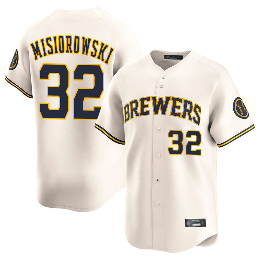 Kooe M.Brewers #32 Jacob Misiorowski Player Cream Home Limited Game Stitched Jerseys