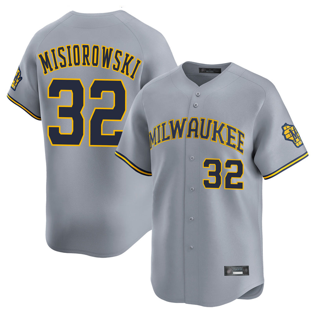 Kooe M.Brewers #32 Jacob Misiorowski Player Gray Home Limited Stitched Jerseys