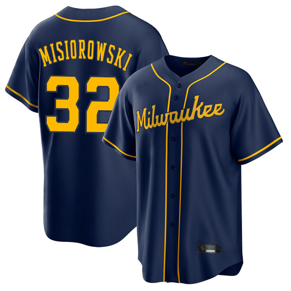 Kooe M.Brewers #32 Jacob Misiorowski Player Navy Home Game Stitched Jerseys