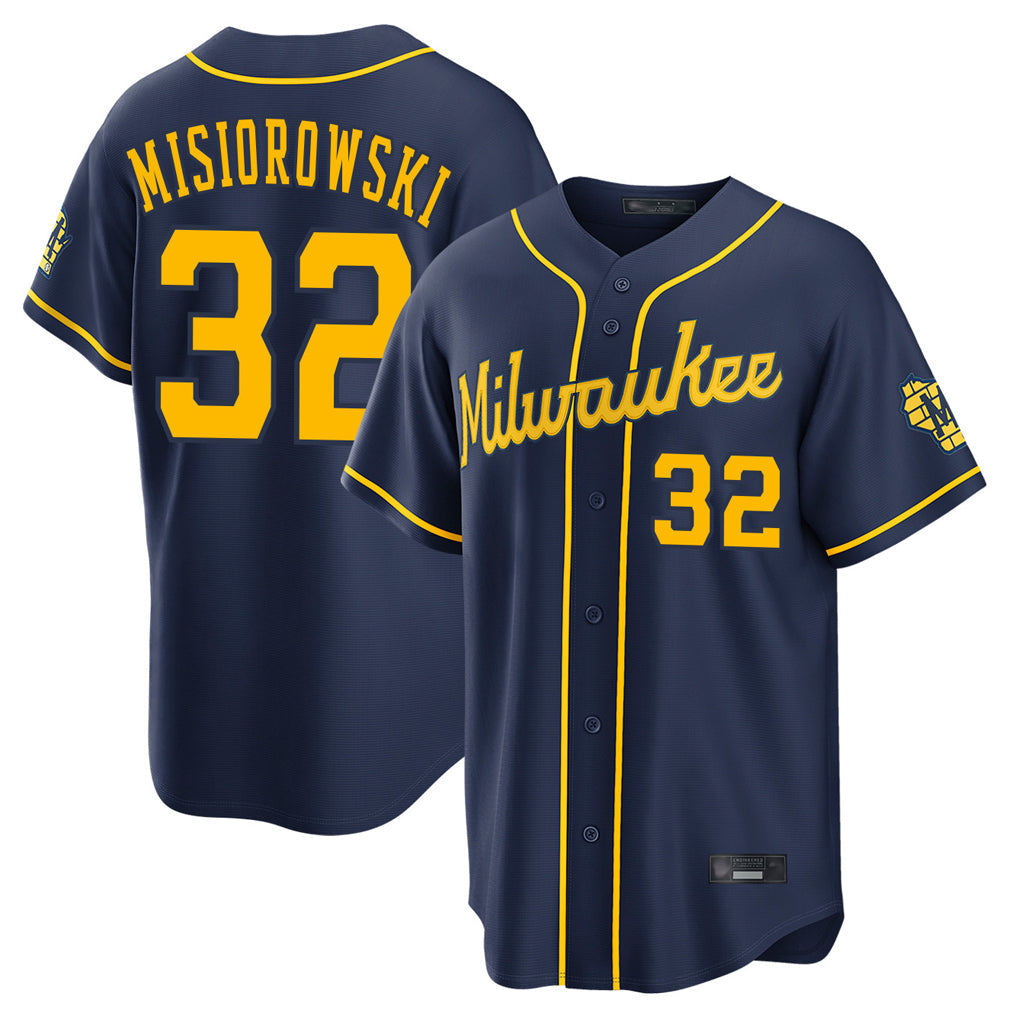 Kooe M.Brewers #32 Jacob Misiorowski Player Navy Home Stadium Game Stitched Jerseys
