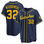 Kooe M.Brewers #32 Jacob Misiorowski Player Navy Home Stadium Game Stitched Jerseys