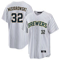 Kooe M.Brewers #32 Jacob Misiorowski Player White Stripes Limited Game Home Stitched Jerseys