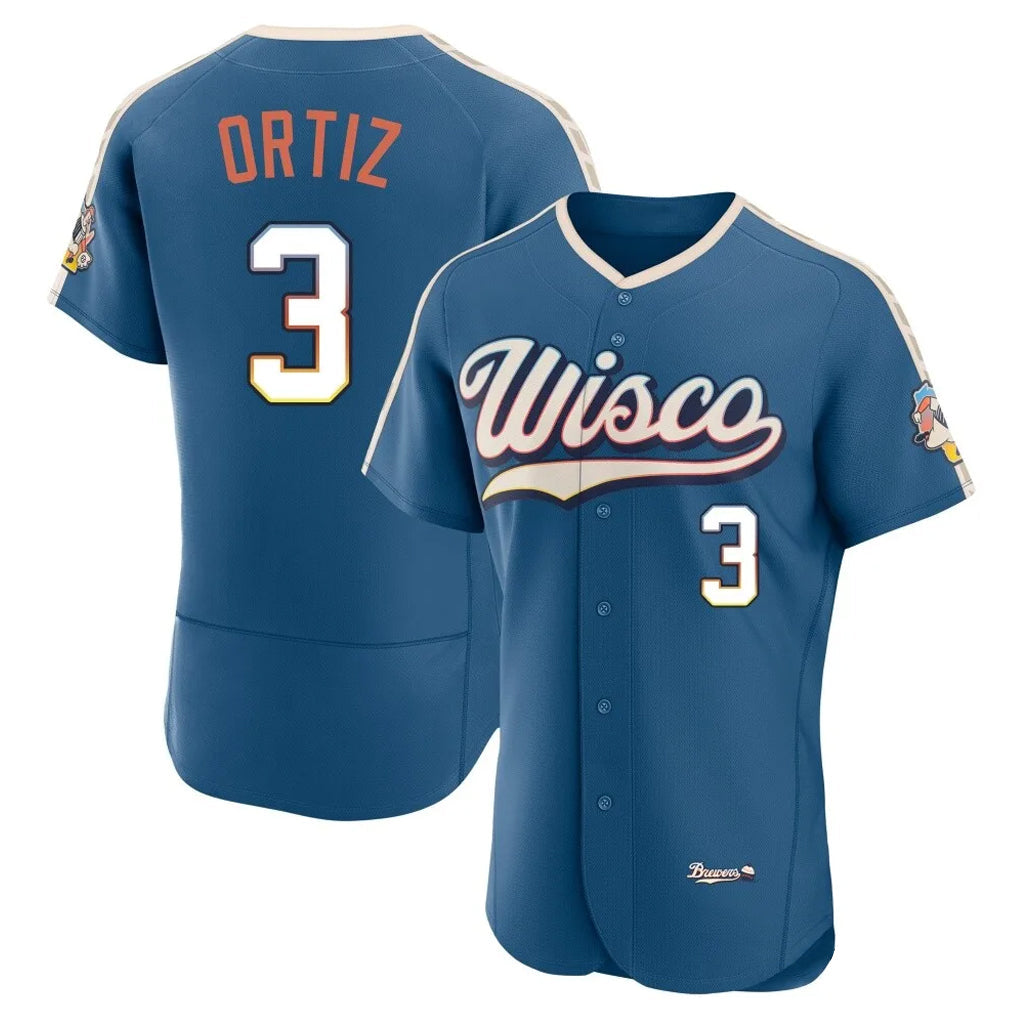 Kooe M.Brewers #3 Joey Ortiz Player Blue 2026 City Connect Home Limited Elite Stitched Jerseys