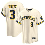 Kooe M.Brewers #3 Joey Ortiz Player Cream Home Limited Stitched Jerseys
