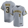 Kooe M.Brewers #3 Joey Ortiz Player Gray Home Limited Stitched Jerseys
