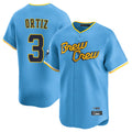 Kooe M.Brewers #3 Joey Ortiz Player Light Blue City Connect Home Limited Stitched Jerseys