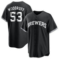 Kooe M.Brewers #53 Brandon Woodruff Player Black Game Home Stitched Jerseys
