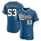 Kooe M.Brewers #53 Brandon Woodruff Player Blue 2026 City Connect Home Limited Elite Stitched Jerseys