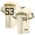 Kooe M.Brewers #53 Brandon Woodruff Player Cream Home Limited Stitched Jerseys