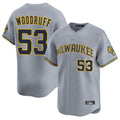 Kooe M.Brewers #53 Brandon Woodruff Player Gray Home Limited Stitched Jerseys