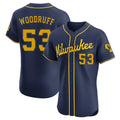 Kooe M.Brewers #53 Brandon Woodruff Player Navy Home Limited Elite Stitched Jerseys