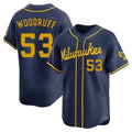 Kooe M.Brewers #53 Brandon Woodruff Player Navy Home Limited Stitched Jerseys