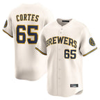 Kooe M.Brewers #65 Nestor Cortes Player Cream Home Limited Game Stitched Jerseys
