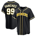 Kooe M.Brewers #99 Gary Sanchez Player Black Fashion Out Home Game Stitched Jerseys
