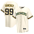 Kooe M.Brewers #99 Gary Sanchez Player Cream Home Game Stitched Jerseys