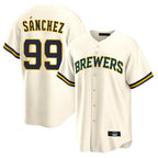 Kooe M.Brewers #99 Gary Sanchez Player Cream Home Game Stitched Jerseys