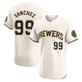 Kooe M.Brewers #99 Gary Sanchez Player Cream Home Limited Elite Stitched Jerseys