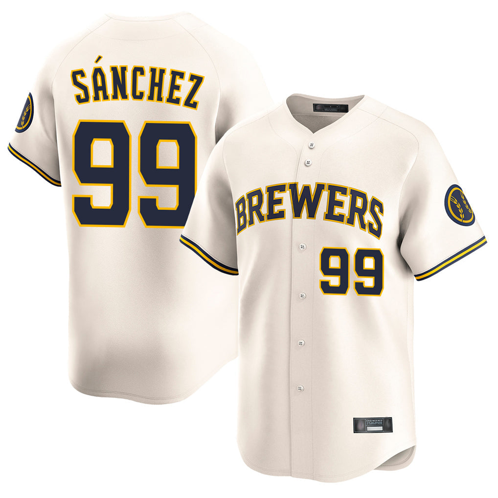 Kooe M.Brewers #99 Gary Sanchez Player Cream Home Limited Game Stitched Jerseys