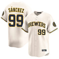 Kooe M.Brewers #99 Gary Sanchez Player Cream Home Limited Game Stitched Jerseys