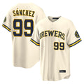 Kooe M.Brewers #99 Gary Sanchez Player Cream Home Limited Stitched Jerseys