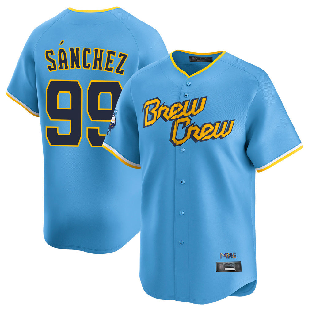 Kooe M.Brewers #99 Gary Sanchez Player Light Blue City Connect Home Limited Stitched Jerseys