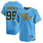 Kooe M.Brewers #99 Gary Sanchez Player Light Blue City Connect Home Limited Stitched Jerseys
