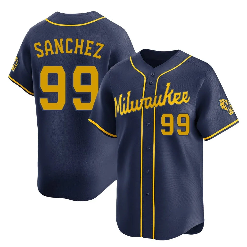 Kooe M.Brewers #99 Gary Sanchez Player Navy Home Limited Stitched Jerseys